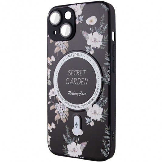 TPU+PC чохол Secret Garden with MagSafe для Apple iPhone 15 (6.1") Black - зображення 2 