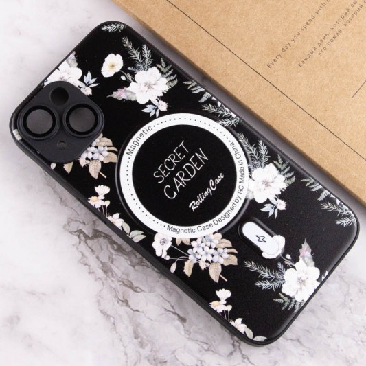 TPU+PC чохол Secret Garden with MagSafe для Apple iPhone 15 (6.1") Black - зображення 3 