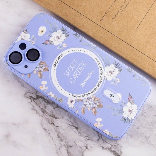 TPU+PC чехол Secret Garden with MagSafe для Apple iPhone 15 (6.1") Lilac - изображение 3