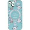 TPU+PC чехол Secret Garden with MagSafe для Apple iPhone 15 (6.1"), Mint
