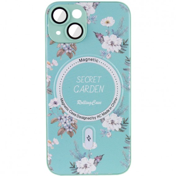 TPU+PC чохол Secret Garden with MagSafe для Apple iPhone 15 (6.1"), Mint