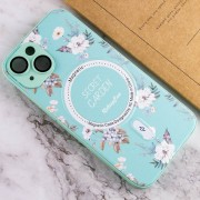 TPU+PC чехол Secret Garden with MagSafe для Apple iPhone 15 (6.1"), Mint