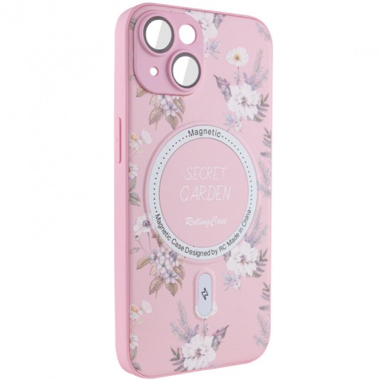 TPU+PC чехол Secret Garden with MagSafe для Apple iPhone 15 (6.1") Pink - изображение 1