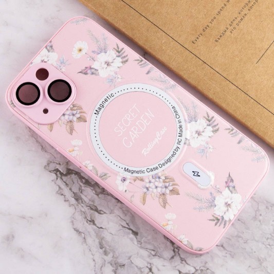 TPU+PC чехол Secret Garden with MagSafe для Apple iPhone 15 (6.1") Pink - изображение 3