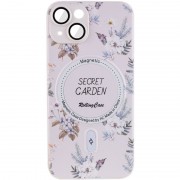 TPU+PC чехол Secret Garden with MagSafe для Apple iPhone 15 (6.1") White