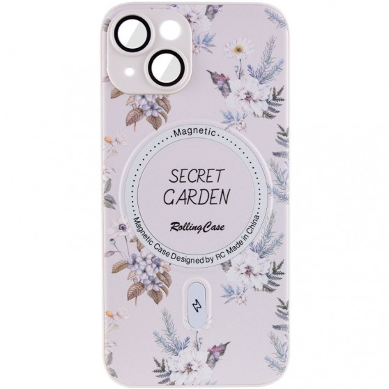 TPU+PC чехол Secret Garden with MagSafe для Apple iPhone 15 (6.1") White