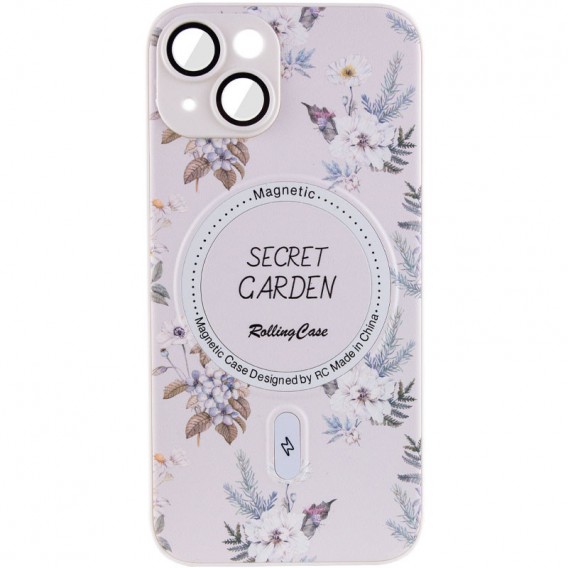 TPU+PC чохол Secret Garden with MagSafe для Apple iPhone 15 (6.1"), White