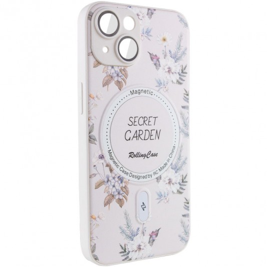 TPU+PC чехол Secret Garden with MagSafe для Apple iPhone 15 (6.1") White - изображение 1