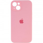 Чехол Silicone Case Full Camera Protective (AA) для Apple iPhone 15 (6.1") Розовый / Light pink