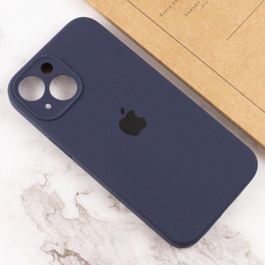 Чехол Silicone Case Full Camera Protective (AA) для Apple iPhone 15 (6.1") Темно-синий / Midnight blue - изображение 3