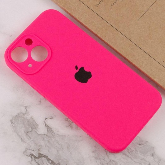 Чехол Silicone Case Full Camera Protective (AA) для Apple iPhone 15 (6.1") Розовый / Barbie pink - изображение 3