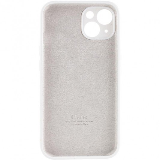 Чехол Silicone Case Full Camera Protective (AA) для Apple iPhone 15 Plus (6.7") Белый / White - изображение 1