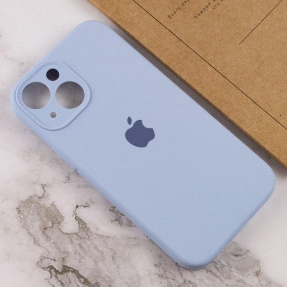 Чехол Silicone Case Full Camera Protective (AA) для Apple iPhone 15 Plus (6.7"), Голубой / Lilac Blue