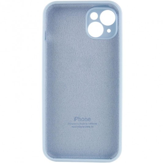 Чехол Silicone Case Full Camera Protective (AA) для Apple iPhone 15 Plus (6.7") Голубой / Sweet Blue - изображение 3