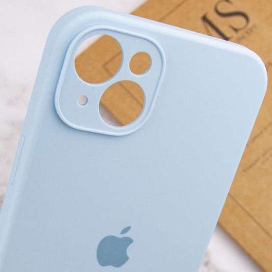 Чехол Silicone Case Full Camera Protective (AA) для Apple iPhone 15 Plus (6.7") Голубой / Sweet Blue - изображение 5