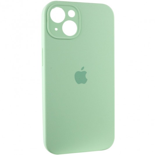 Чехол Silicone Case Full Camera Protective (AA) для Apple iPhone 15 Plus (6.7") Зеленый / Pistachio - изображение 1