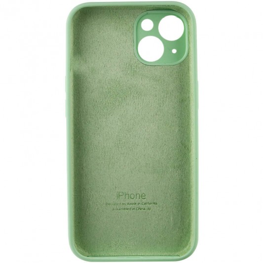 Чехол Silicone Case Full Camera Protective (AA) для Apple iPhone 15 Plus (6.7") Зеленый / Pistachio - изображение 3