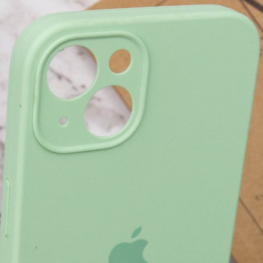 Чехол Silicone Case Full Camera Protective (AA) для Apple iPhone 15 Plus (6.7") Зеленый / Pistachio - изображение 4