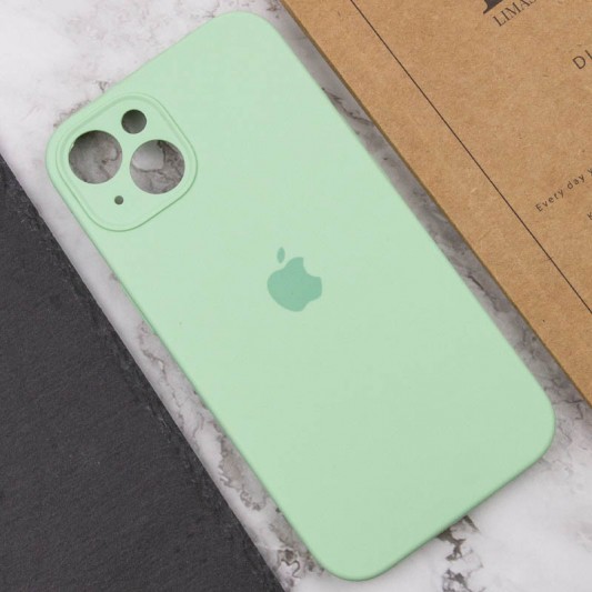 Чехол Silicone Case Full Camera Protective (AA) для Apple iPhone 15 Plus (6.7") Зеленый / Pistachio - изображение 5