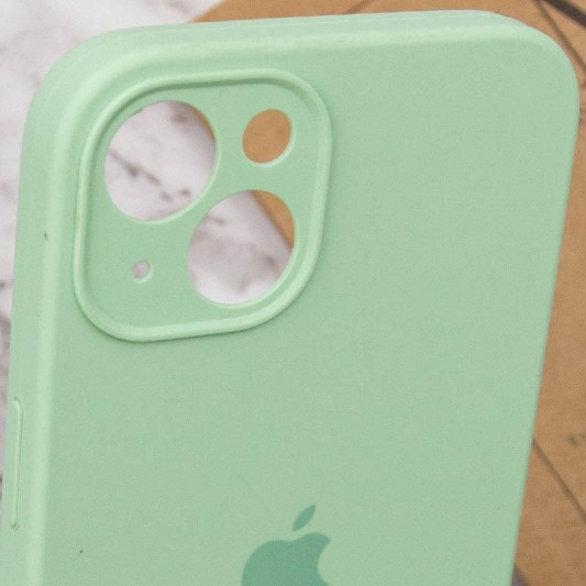Чехол Silicone Case Full Camera Protective (AA) для Apple iPhone 15 Plus (6.7") Зеленый / Pistachio - изображение 4