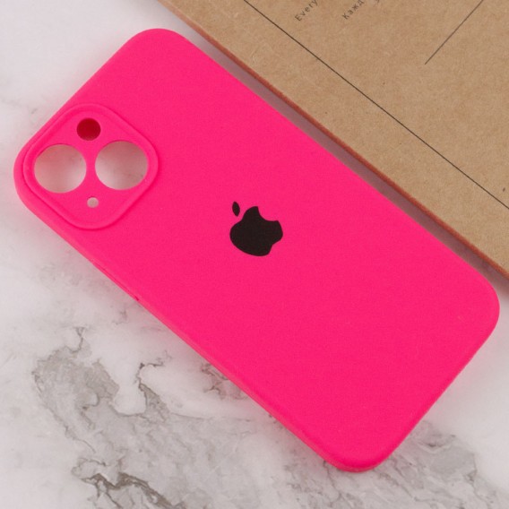 Чехол Silicone Case Full Camera Protective (AA) для Apple iPhone 15 Plus (6.7"), Розовый / Barbie pink