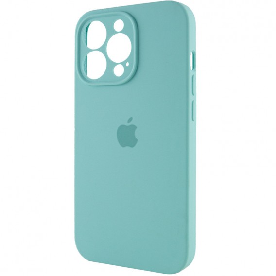 Чехол Silicone Case Full Camera Protective (AA) для Apple iPhone 15 Pro (6.1"), Бирюзовый / Marine Green