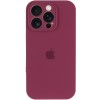 Чохол Silicone Case Full Camera Protective (AA) для Apple iPhone 15 Pro (6.1") Бордовий / Plum