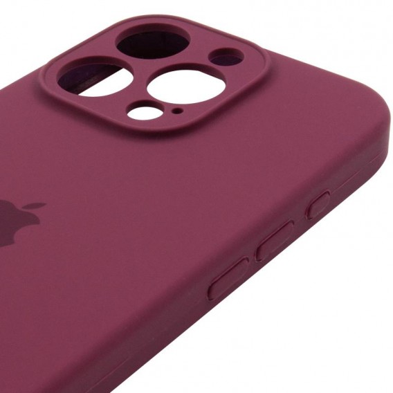 Чохол Silicone Case Full Camera Protective (AA) для Apple iPhone 15 Pro (6.1") Бордовий / Plum