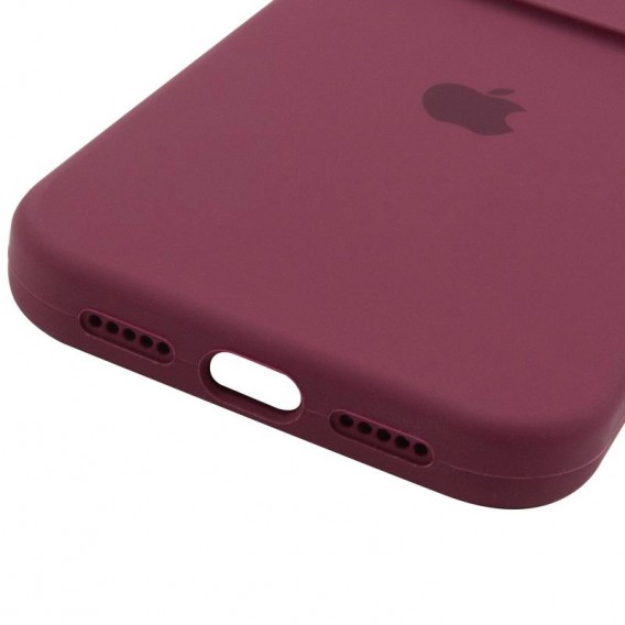Чохол Silicone Case Full Camera Protective (AA) для Apple iPhone 15 Pro (6.1") Бордовий / Plum