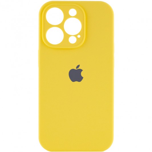 Чехол Silicone Case Full Camera Protective (AA) для Apple iPhone 15 Pro (6.1") Желтый / Yellow