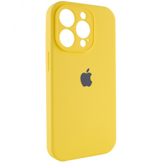 Чехол Silicone Case Full Camera Protective (AA) для Apple iPhone 15 Pro (6.1") Желтый / Yellow - изображение 1