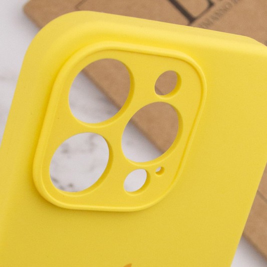 Чехол Silicone Case Full Camera Protective (AA) для Apple iPhone 15 Pro (6.1") Желтый / Yellow - изображение 5