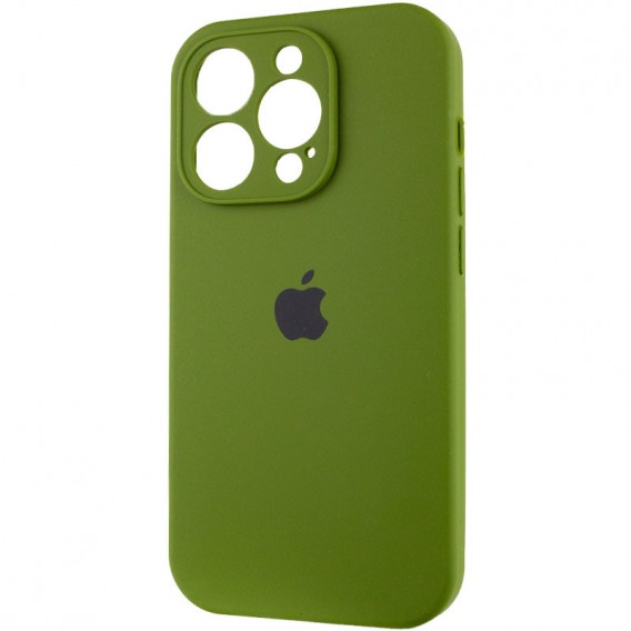 Чохол Silicone Case Full Camera Protective (AA) для Apple iPhone 15 Pro (6.1"), Зелений / Dark Olive