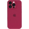 Чехол для iPhone 15 Pro Silicone Case Full Protective (Rose Red)