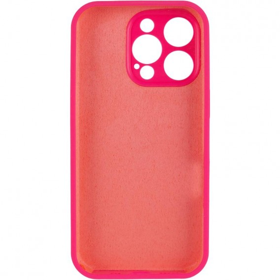 Чехол Silicone Case Full Camera Protective (AA) для Apple iPhone 15 Pro (6.1 дюйма) Розовый / Barbie pink