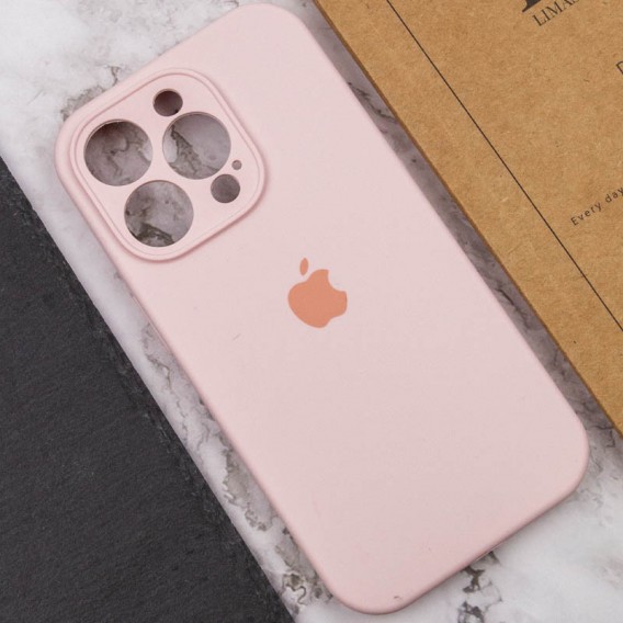 Чехол Silicone Case Full Camera Protective (AA) для Apple iPhone 15 Pro (6.1"), Розовый / Chalk Pink