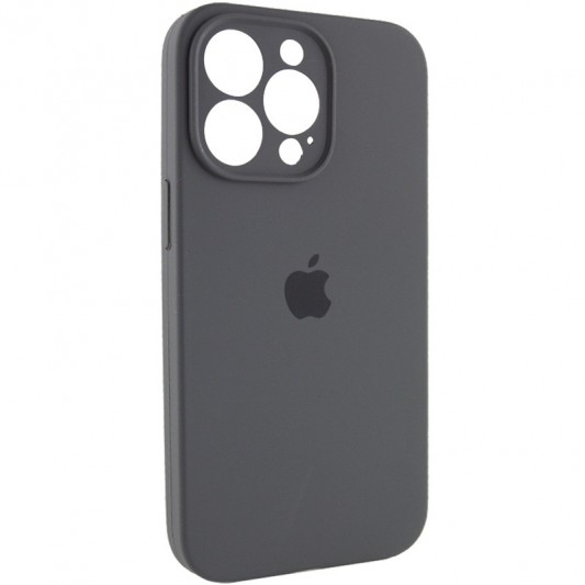 Чехол Silicone Case Full Camera Protective (AA) для Apple iPhone 15 Pro (6.1") Серый / Dark Gray - изображение 1
