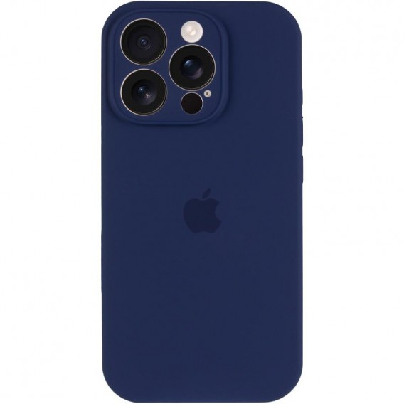 Чехол Silicone Case Full Camera Protective (AA) для Apple iPhone 15 Pro (6.1 дюйма) Синий / Deep navy