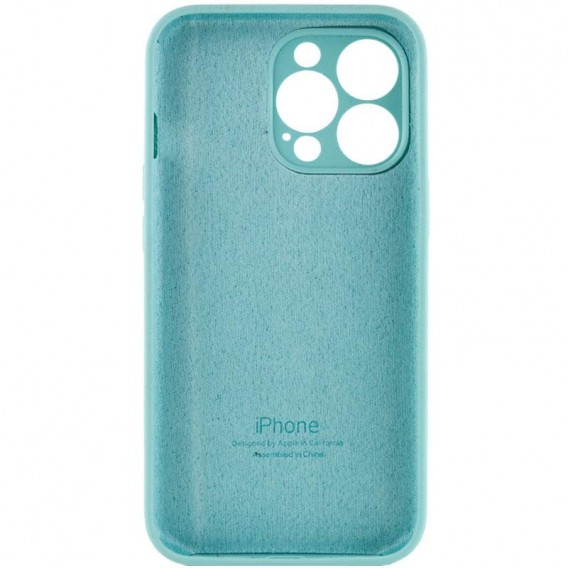 Чехол Silicone Case Full Camera Protective (AA) для Apple iPhone 15 Pro Max (6.7"), Бирюзовый / Marine Green
