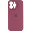 Чехол Silicone Case Full Camera Protective (AA) для Apple iPhone 15 Pro Max (6.7"), Бордовый / Plum