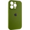 Чехол Silicone Case Full Camera Protective (AA) для Apple iPhone 15 Pro Max (6.7"), Зеленый / Dark Olive