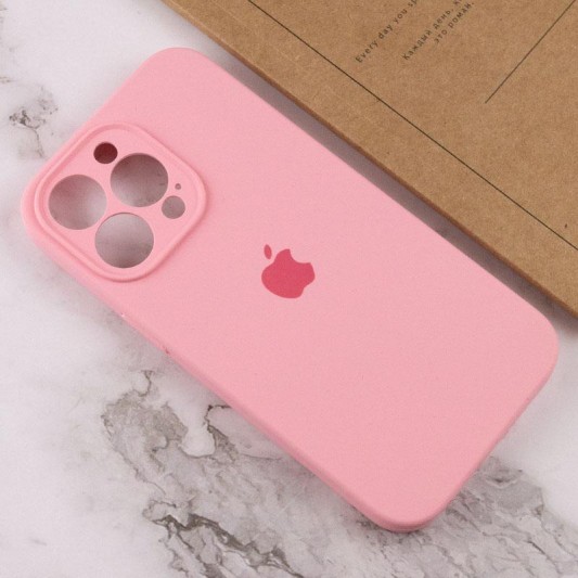Чехол Silicone Case Full Camera Protective (AA) для Apple iPhone 15 Pro Max (6.7") Розовый / Light pink - изображение 3