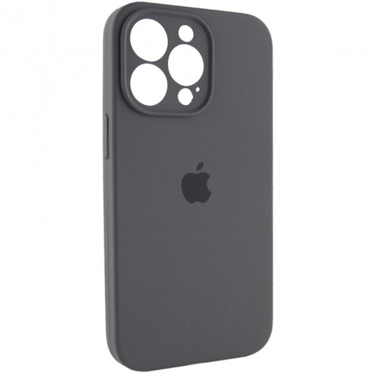 Чехол Silicone Case Full Camera Protective (AA) для Apple iPhone 15 Pro Max (6.7") Серый / Dark Gray - изображение 1
