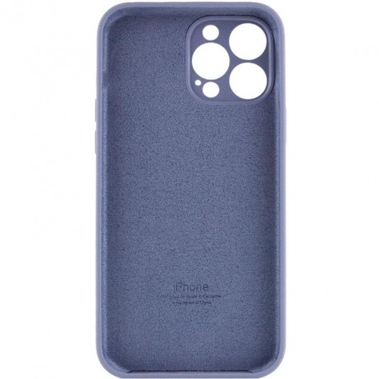 Чехол Silicone Case Full Camera Protective (AA) для Apple iPhone 15 Pro Max (6.7") Серый / Lavender Gray - изображение 1