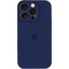Чехол Silicone Case Full Camera Protective (AA) для Apple iPhone 15 Pro Max (6.7 дюйма) Синий / Deep navy