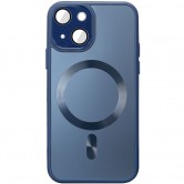 Чехол TPU+Glass Sapphire Midnight with MagSafe для Apple iPhone 15 (6.1 дюйма) Синий / Deep navy