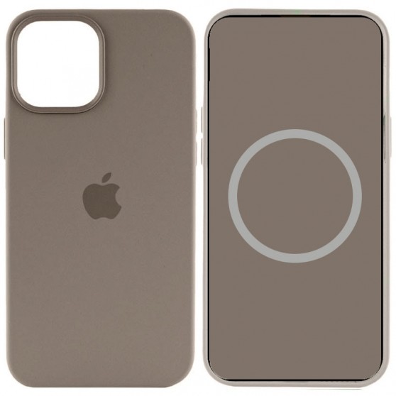 Чехол Silicone case (AAA) with Magsafe and Animation для Apple iPhone 15 (6.1") Коричневый / Clay