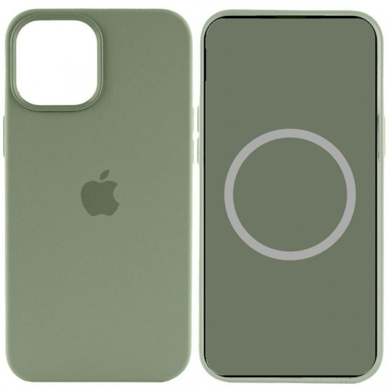Чохол Silicone case (AAA) full with Magsafe and Animation для Apple iPhone 15 Plus (6.7"), Зелений / Cypress