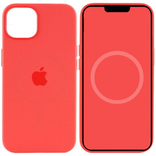 Чехол Silicone case (AAA) with Magsafe and Animation для Apple iPhone 15 Plus (6.7") Красный / Guava