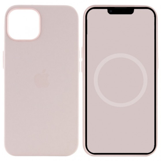 Чехол Silicone case (AAA) with Magsafe and Animation для Apple iPhone 15 Plus (6.7") Розовый / Light pink